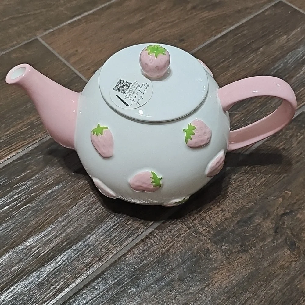 🍓 Strawberry Teapot with Lid